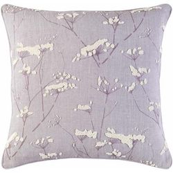 Backworth 22" x 22" Cottage Mauve/Cream/Lilac Throw Pillow - Boutique Rugs