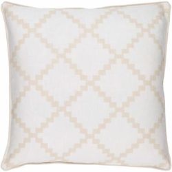 Artemas 18" Square Modern White/Beige Throw Pillow - Boutique Rugs