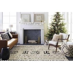 Destin 18" Square Traditional Cotton Cream/Black Throw Pillow - Boutique Rugs