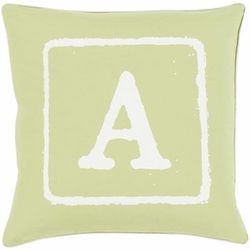 Wanguri 22" Square Cottage Cotton Cream/Light Olive/Olive Throw Pillow - Boutique Rugs