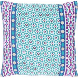 Blairgowrie 20" Square Cotton Ivory/Teal/Aqua/Cream/Denim/Magenta/Plum/Rust/Sage/Brick Red Lumbar Pillow - Boutique Rugs