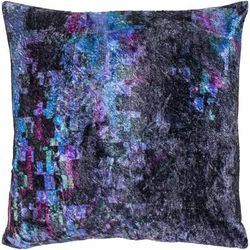 Conowingo 22" Square Modern Black/Charcoal/Aqua/Blue/Fuchsia/Lavender Throw Pillow - Boutique Rugs