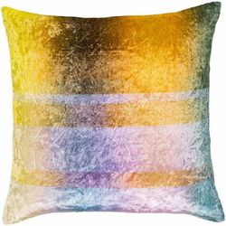 Livonia 18" Square Modern Aqua/Saffron/Dark Brown/Lavender/Light Blue/Mauve/Medium Green/Pale Blue/Yellow Throw Pillow - Boutique Rugs