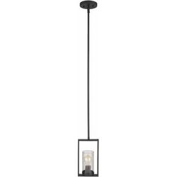 Koroit 6"L x 6"W x 11"H Cottage Black/Clear Pendant - Boutique Rugs