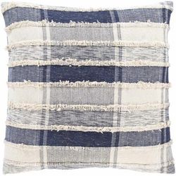 Harrells 18" Square Coastal Cotton Dark Blue/Beige/Ink Blue/Navy Throw Pillow - Boutique Rugs