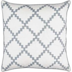 Hueysville 20" Square Modern White/Medium Gray Throw Pillow - Boutique Rugs