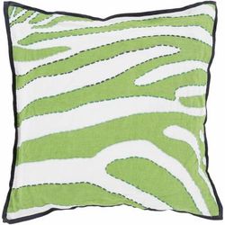 Loxton 22" Square Cottage Cream/Navy/Teal/Emerald/Green/Light Green Throw Pillow - Boutique Rugs