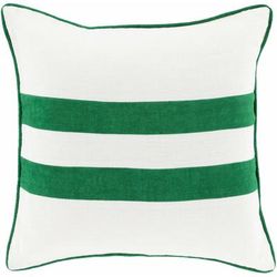 Robertson 18" Square Modern Emerald/Cream/Light Green Throw Pillow - Boutique Rugs