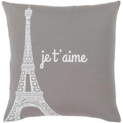 Toney 20" Square Cottage Cotton White/Gray Throw Pillow - Boutique Rugs