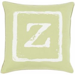 Coity 20" Square Cottage Cotton Cream/Light Olive/Olive Throw Pillow - Boutique Rugs