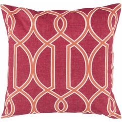 Walsden 18" Square Traditional Cream/Orange/Rose/Dark Pink Throw Pillow - Boutique Rugs