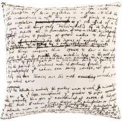 Ellerton 18" Square Cottage Cotton Black/Ivory Throw Pillow - Boutique Rugs
