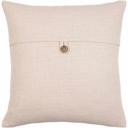 Louisville 18" Square Cottage Cotton Tan Throw Pillow - Boutique Rugs