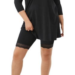 Plus Size Women's Lace Hem Bike Shorts by ellos in Black (Size 22/24)