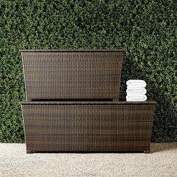 Tapered Wicker Storage Chests - Bronze, Small Bronze - Frontgate