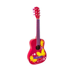 Ready Ace 30 Inch Acoustic Student Guitar Pink with Butterfly Designs