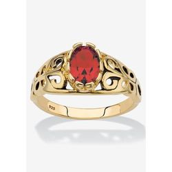 Gold over Sterling Silver Open Scrollwork Simulated Birthstone Ring by PalmBeach Jewelry in July (Size 10)
