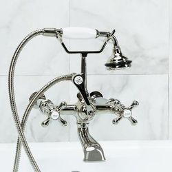 Randolph Morris Bathroom Wall Mount English Telephone Clawfoot Tub Faucet with Handshower RM621PN