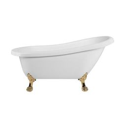 Randolph Morris Charleston 62 Inch Acrylic Slipper Clawfoot Tub - Rim Faucet Drillings - Lion Paw Feet RMA62SL7WLPPB