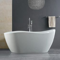 Randolph Morris Morgan 67 Inch Acrylic Contemporary Wave Double Ended Tub - No Faucet Drillings RMJ15-MB