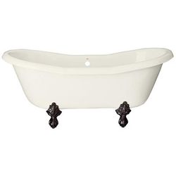 Restoria Bathtub Duchess 68 Inch Acrylic Double Slipper Clawfoot Tub - No Faucet Drillings RDS553-O-NH