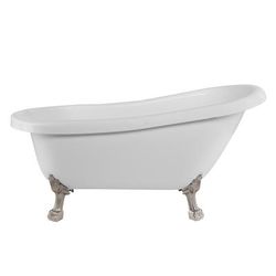 Randolph Morris Charleston 62 Inch Acrylic Slipper Clawfoot Tub - Rim Faucet Drillings - Lion Paw Feet RMA62SL7WLPBN