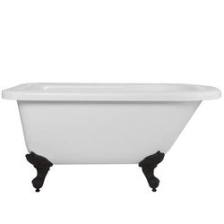 Randolph Morris Savanna 59 Inch Acrylic Classic Clawfoot Tub - No Faucet Drillings - Ball & Claw Feet RMA60RT0WRBB