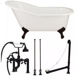 Randolph Morris Adela 62 Inch Cast Iron Slipper Clawfoot Tub and Faucet Package TUBSET13ORB