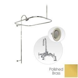 Randolph Morris 54 Inch Deck Mount Clawfoot Tub Shower Enclosure with Gooseneck Faucet and Sunflower Shower Head RM735SPB
