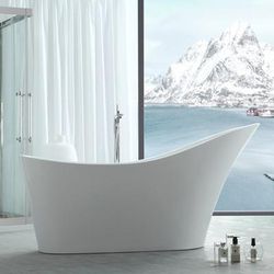 Randolph Morris Duchess 67 Inch Acrylic Slipper Freestanding Tub - No Faucet Drillings RMJ42-BB