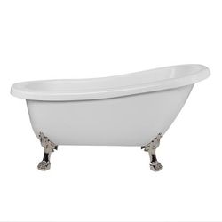 Randolph Morris Charleston 67 Inch Acrylic Slipper Clawfoot Tub - Rim Faucet Drillings - Lion Paw Feet RMA67SL7WLPPN