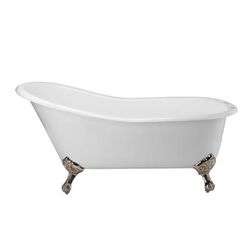 Randolph Morris Charlotte 67 Inch Cast Iron Slipper Clawfoot Tub - Rim Faucet Drillings LG67SL7WSIN