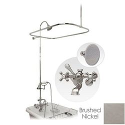 Randolph Morris 48 Inch Clawfoot Tub Wall Mount Shower Enclosure with Faucet and Watering Can Shower Head RM168-48BN