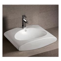 Whitehaus Collection Isabella Collection Rectangular Vessel Sink with Integrated Oval Bowl - White WHKN1098