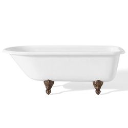 Cheviot Traditional 54 Inch Cast Iron Classic Clawfoot Tub - Rim Faucet Drillings 2093-WW-7-AB