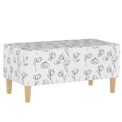 Contoured Tulips Storage Bench by Skyline Furniture in Tulip White