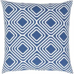 Bonnyrigg 20" Square Modern Cotton Navy/Off White Throw Pillow - Boutique Rugs