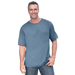 Men’s Big & Tall Heavyweight Pocket Crewneck T-Shirt by Boulder Creek in Heather Blue (Size 2XL)