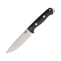 Bark River Bravo Vortex Rampless Black Fixed Blade Knife 5.25in A2 Tool Steel Drop Point Black Canvas Micarta Handle 07-117RMBC