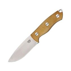 Bark River STS-3 Natural Canvas Micarta Fixed Blade Knife 3.75in Natural Canvas Micarta Handle 07-163MNC