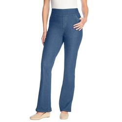 Plus Size Women's Flex-Fit Pull-On Bootcut Jean by Woman Within in Medium Stonewash (Size 26 W)