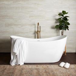 Randolph Morris Philo 67 Inch Acrylic Double Slipper Freestanding Tub RMBP06-67-BB