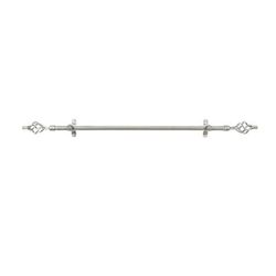 Wide Width Metallo Lexus Telescoping Decorative Rod & Finial Set by Achim Home Décor in Silver (Size 48" W 86" W)