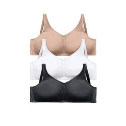 Plus Size Women's 3-Pack Cotton Wireless Bra by Comfort Choice in Basic Assorted (Size 50 DD)