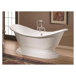 Cheviot Regency 61 Inch Cast Iron Pedestal Bathtub - Rim Faucet Drillings 2151-WW-7