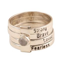 Balanced Inspiration,'Sterling Silver Inspirational Cocktail Ring'