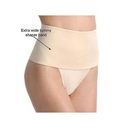 Plus Size Women's Soft Shaping Wide Band Thong by Rago in Beige (Size XL)