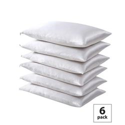 Fresh Ideas Satin Hair Keeper 6-Pack Pillow Protector Set by Levinsohn Textiles in White (Size STANDARD)