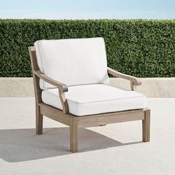 Cassara Lounge Chair with Cushions in Weathered Teak - Standard, Rain Melon - Frontgate