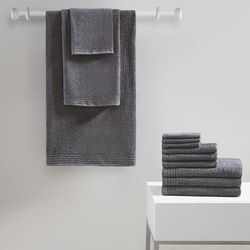 510 Design 100% Cotton 12 Piece Bath Towel Set in Grey - Olliix 5DS73-0201